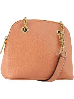 CELINE Chain Shoulder Bag Leather Orange Gold